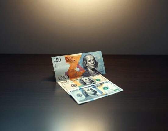 British Pound and US Dollar banknotes on a desk, representing range-bound forex trading.