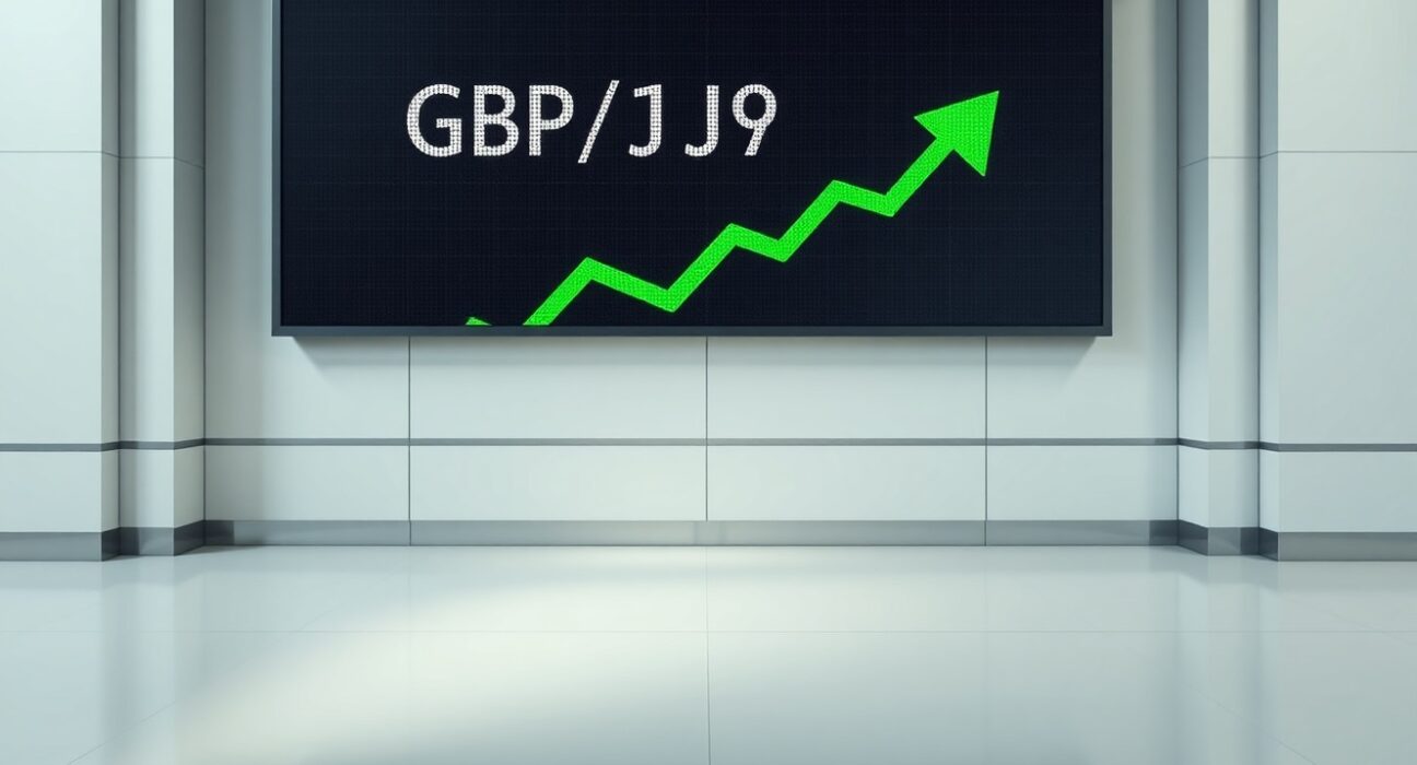 GBP/JPY currency pair showing a rebound on a digital trading screen