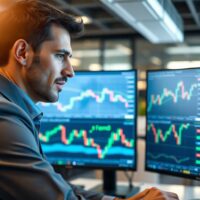 Trader monitoring GBP USD chart on multiple screens after US-Iran peace deal announcement