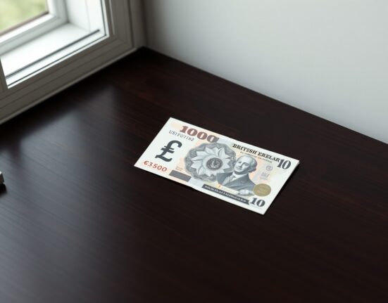 British Pound and US Dollar banknotes on a desk