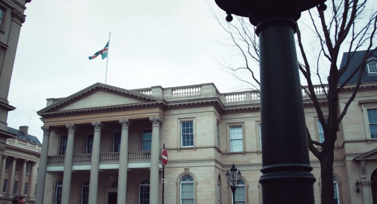 Bank of England building in London on an overcast day, symbolizing cautious market sentiment.