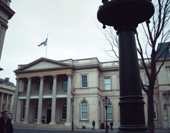 Bank of England building in London on an overcast day, symbolizing cautious market sentiment.