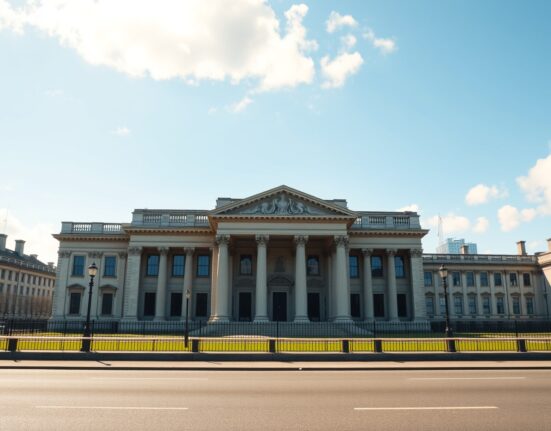 Bank of England building on a clear day representing the British Pound's stability