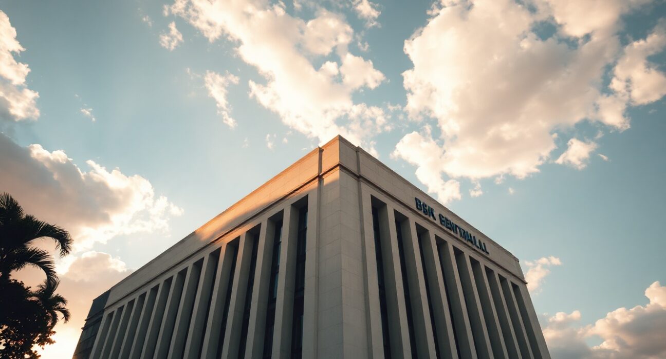 Bangko Sentral ng Pilipinas headquarters in Manila under afternoon sunlight