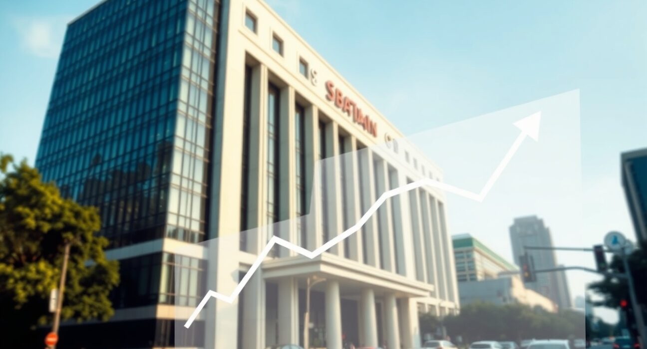 Bangko Sentral ng Pilipinas building with inflation pressure visualization representing monetary policy challenges.
