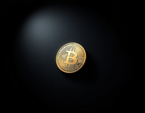 Bitcoin price drop: A cracked Bitcoin coin on a dark background, symbolizing the BTC falls below $75,000 market event.