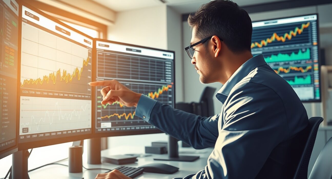 Analyst examining Bitcoin futures market data showing potential bear market recovery signals