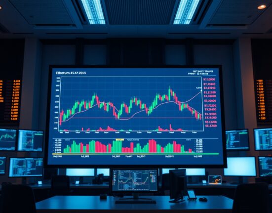 Trading screen showing Bitcoin and Ethereum futures charts with liquidation data