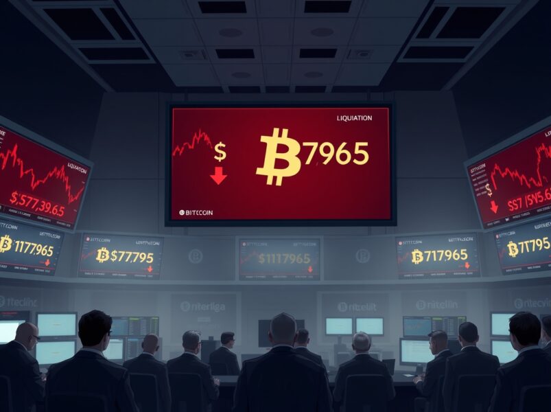 BTC Liquidation Risk: $1.3B in Long Positions at Stake if Price Drops Below $77,965