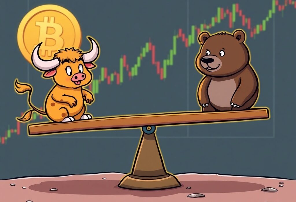 A chart illustrating BTC long-short ratios, depicting the current market sentiment for Bitcoin perpetual futures.