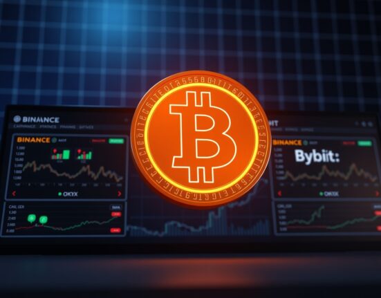 BTC perp long short ratio displayed on Binance, OKX, and Bybit trading dashboards