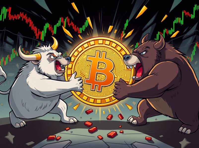 BTC perpetual futures market showing bears overpowering bulls in dramatic tug-of-war over Bitcoin price