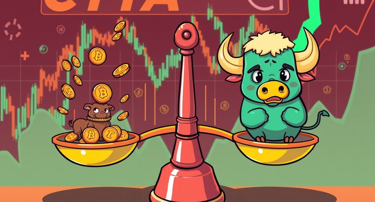 BTC perpetual futures market sentiment showing bears outweighing bulls in a lively trading scene