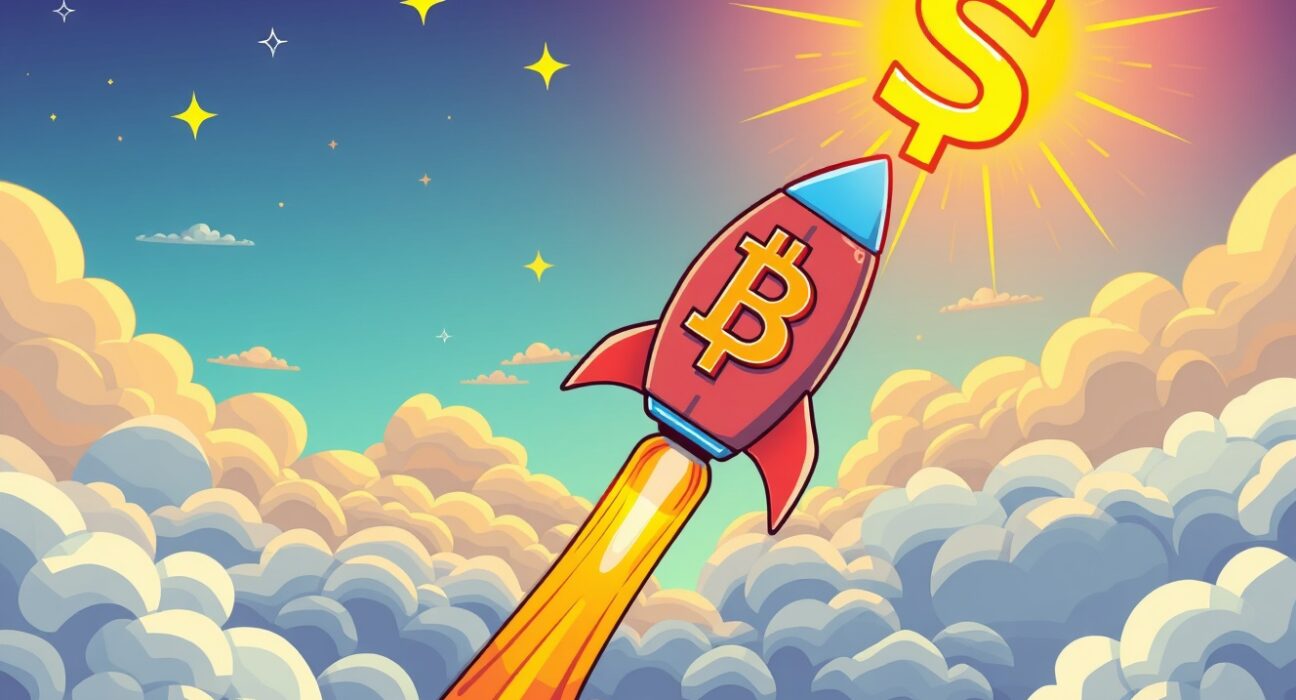 Bitcoin rocket soaring to new price heights above $91,000