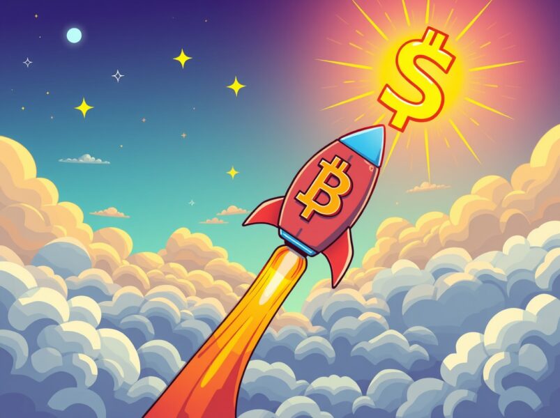 Bitcoin rocket soaring to new price heights above $91,000