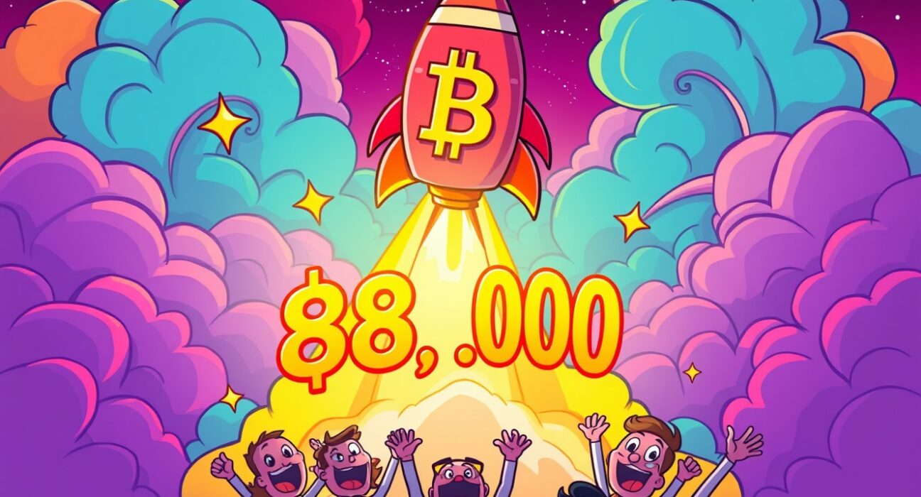 Bitcoin rocket soaring as BTC rises above $87,000 milestone in cryptocurrency market