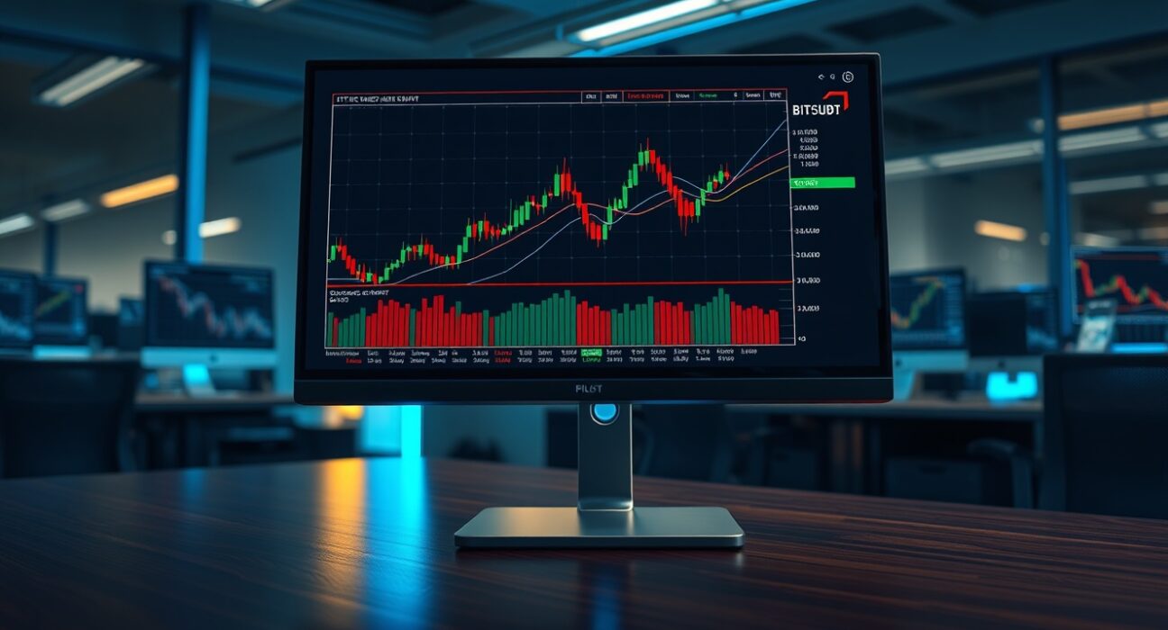 Professional trading desk analyzing BTC spot CVD chart for cryptocurrency market insights