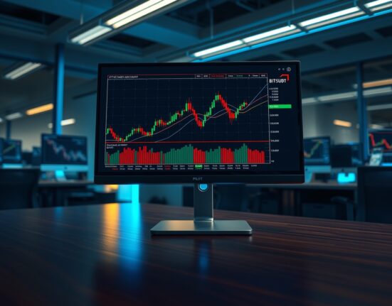 Professional trading desk analyzing BTC spot CVD chart for cryptocurrency market insights