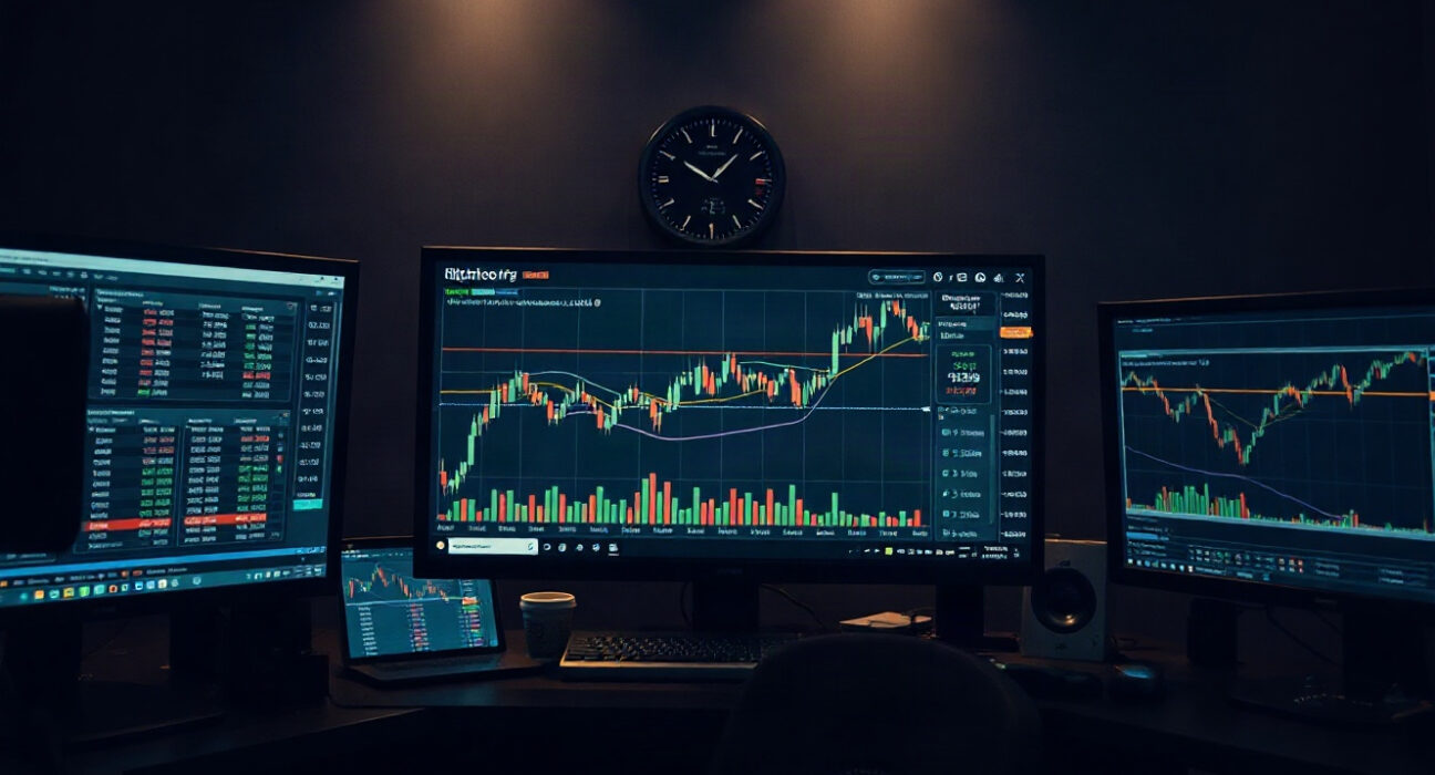 Bitcoin spot trading chart with volume heatmap and cumulative volume delta on Aug. 22