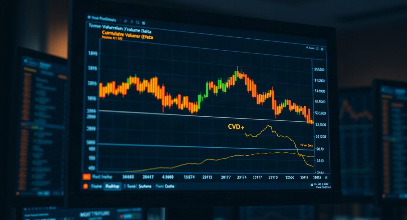 Bitcoin spot CVD chart showing volume heatmap and cumulative volume delta at 9:00 UTC on Aug. 27