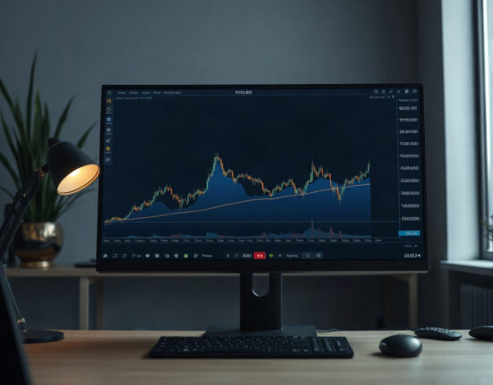Trading monitor displaying BTC spot CVD chart with volume heatmap and order flow analysis
