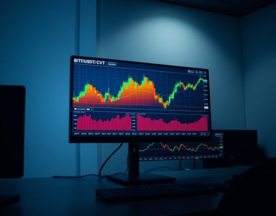 BTC spot CVD chart on a trading monitor showing Volume Heatmap and Cumulative Volume Delta indicators