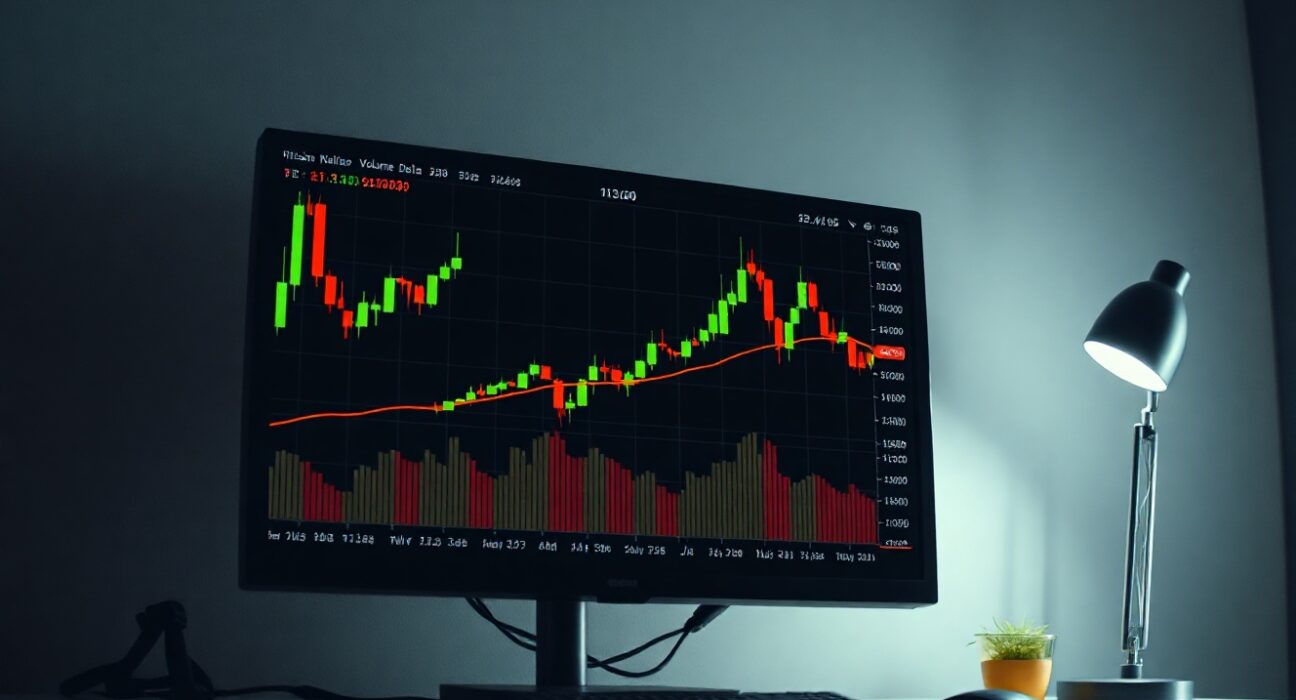 Bitcoin spot CVD chart showing volume heatmap and cumulative volume delta lines