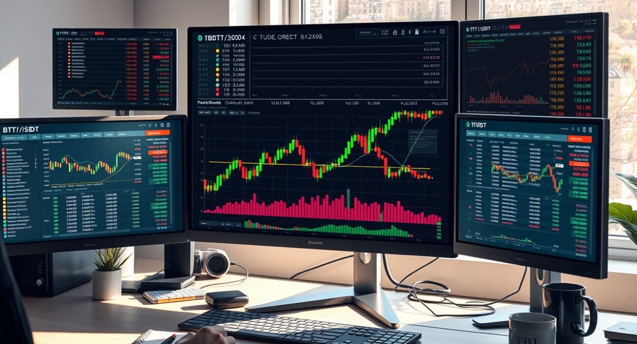 Professional Bitcoin trading analysis showing BTC/USDT spot CVD chart and volume heatmap for April 1 order flow insights