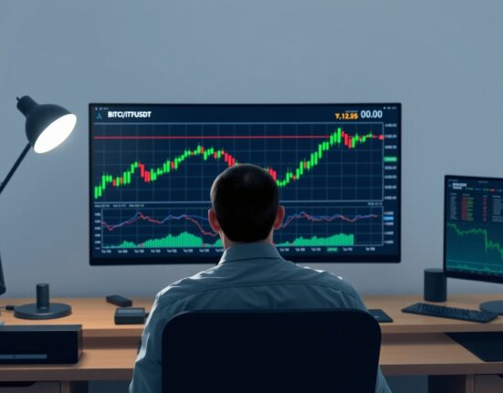 Professional trader analyzing BTC/USDT spot CVD chart and volume heatmap for market insights
