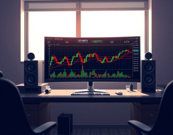 Professional BTC/USDT spot CVD chart analysis on a trading desk monitor at 5:00 a.m. UTC.