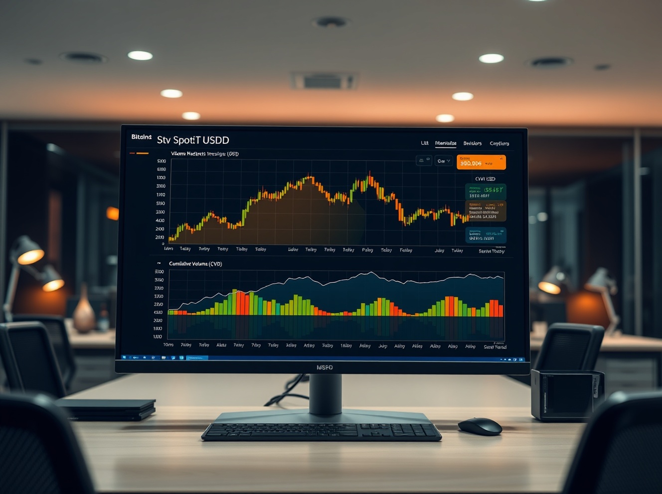 Analyzing the BTC/USDT Spot CVD Chart: Volume Heatmap and Order Flow for July 6