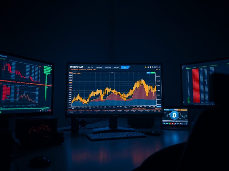BTC/USDT Spot CVD Chart Analysis: Volume Heatmap and Cumulative Delta Trends at Midnight UTC
