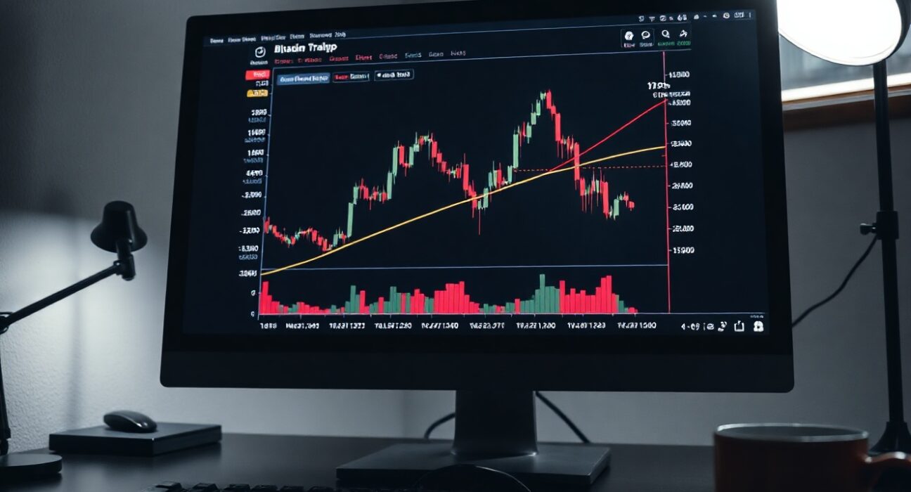 BTC/USDT spot trading chart with volume heatmap and CVD indicator at 9:00 a.m. UTC on Aug. 5