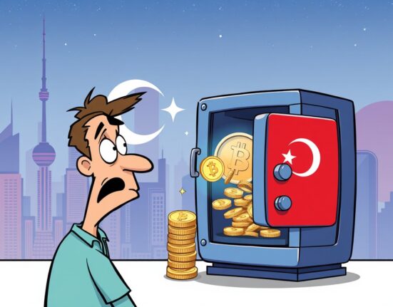A cartoon image illustrating the BtcTurk suspicious outflows and the resulting concerns over crypto exchange security.