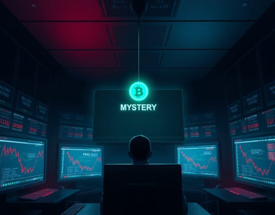 Blockchain analytics monitors showing MYSTERY token sniping activity in a dark server room