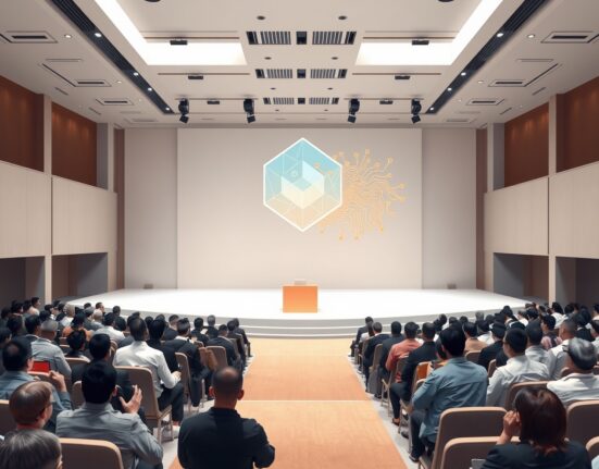 BUIDL Asia 2026 conference in Seoul showcasing the convergence of AI and blockchain technology on stage.