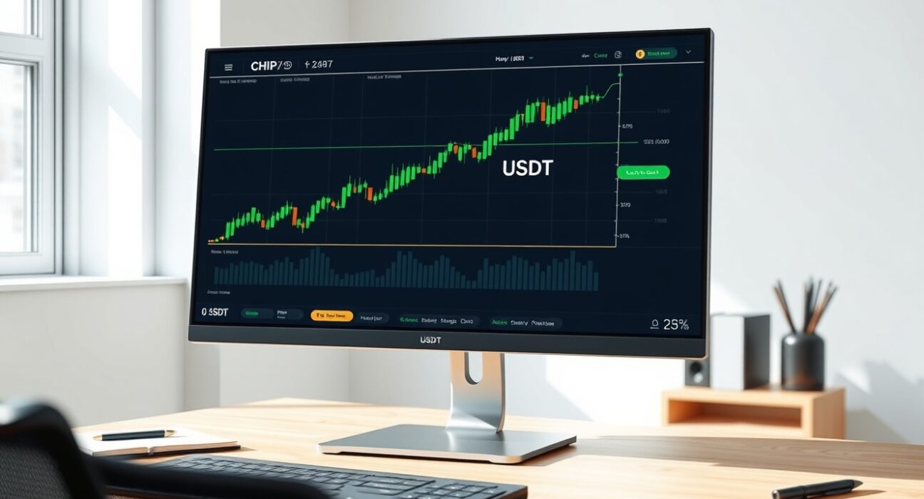 Professional cryptocurrency trading interface showing CHIP token chart on Bybit exchange