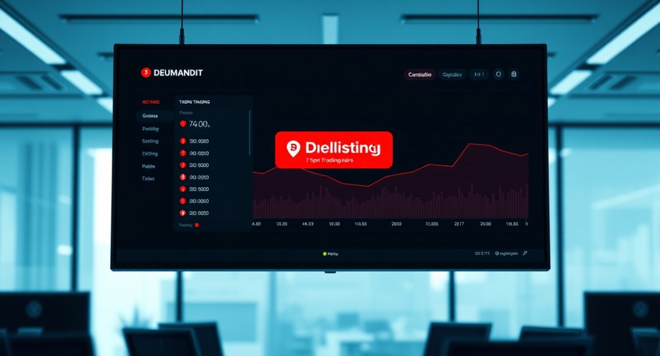 Bybit exchange dashboard showing delisting alert for seven spot trading pairs
