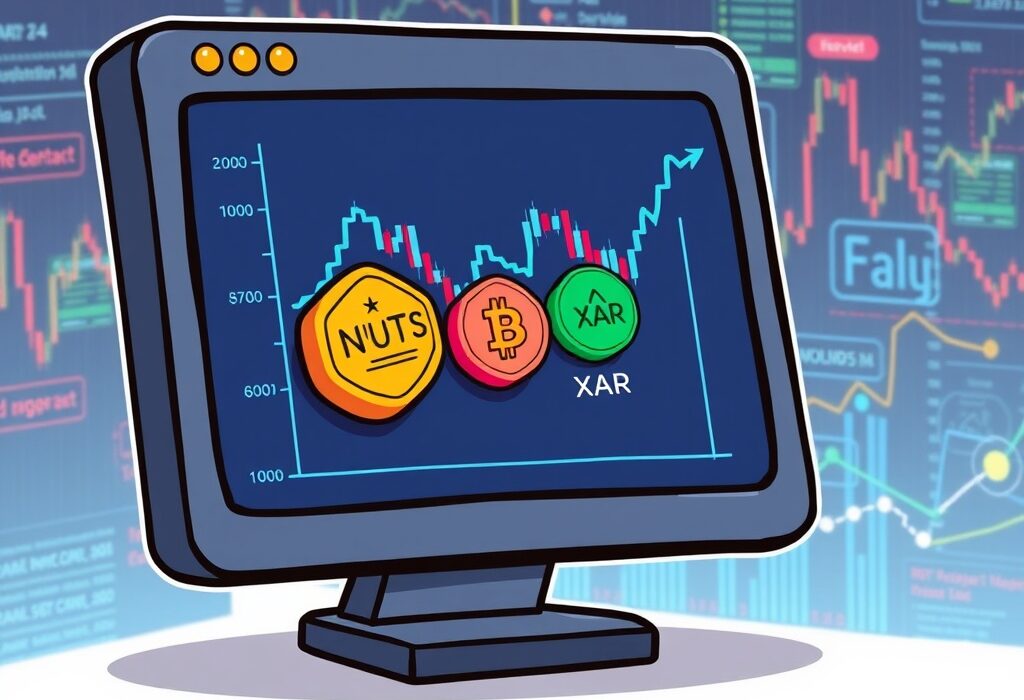 Cartoon showing Bybit delisting NUTS and XAR tokens, highlighting the crucial impact of Bybit delisting on crypto traders.