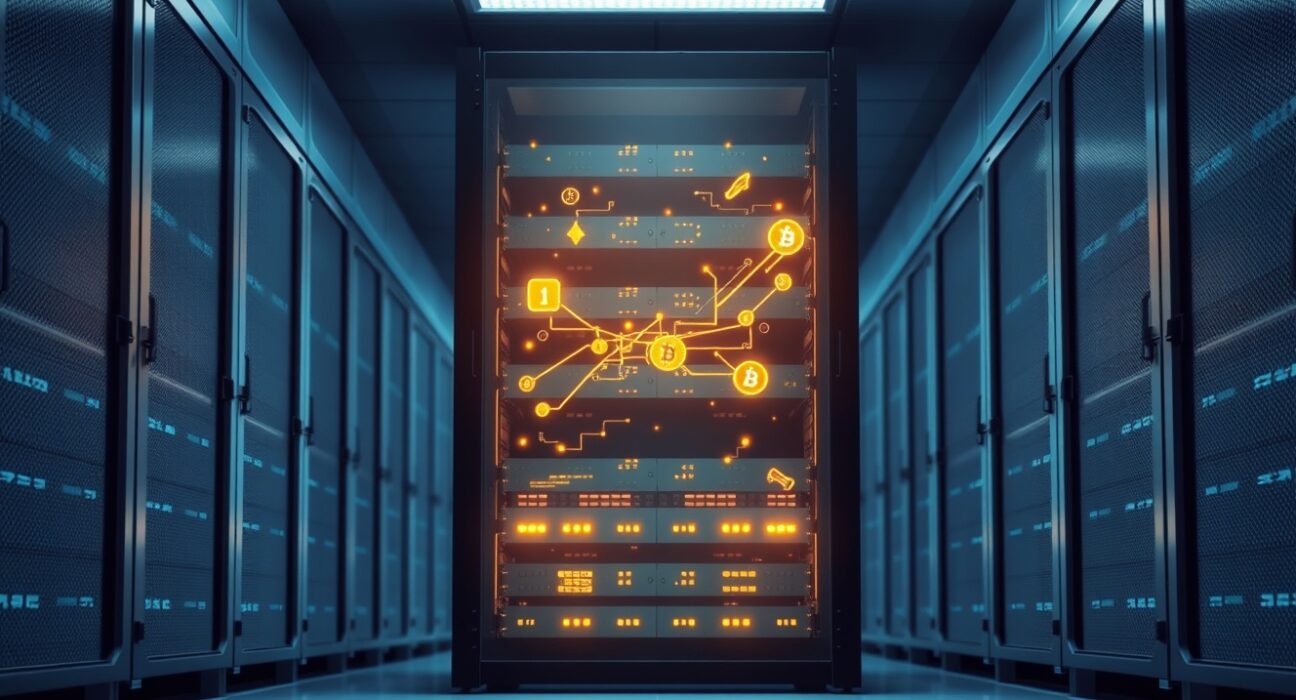 Secure data center representing Bybit's transparent cryptocurrency reserves and Proof of