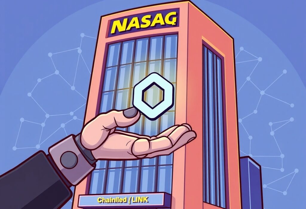 A corporate entity making a strategic Chainlink LINK purchase, symbolizing institutional embrace of decentralized finance.