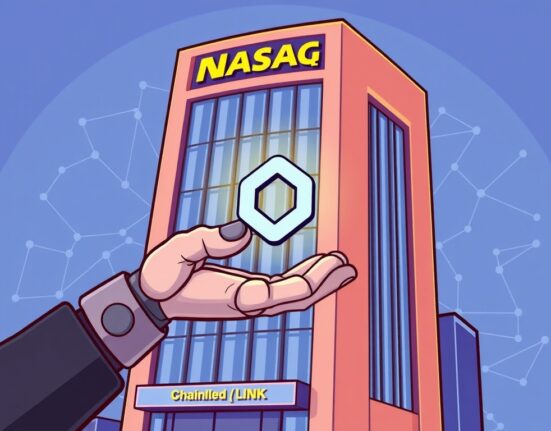 A corporate entity making a strategic Chainlink LINK purchase, symbolizing institutional embrace of decentralized finance.