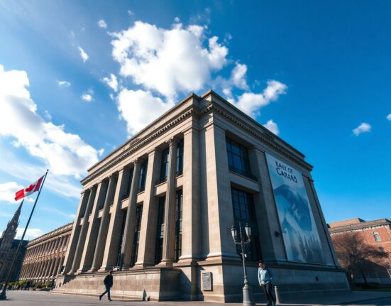 Bank of Canada building in Ottawa, reflecting the central bank's policy decisions on inflation and interest rates.