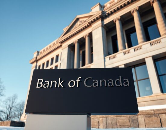 Bank of Canada building in Ottawa on a winter day, representing monetary policy focus on inflation.