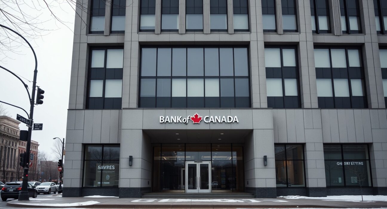 Bank of Canada building in Ottawa on a cloudy day, representing monetary policy and inflation analysis.