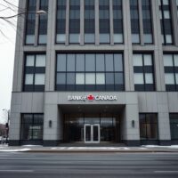 Bank of Canada building in Ottawa on a cloudy day, representing monetary policy and inflation analysis.