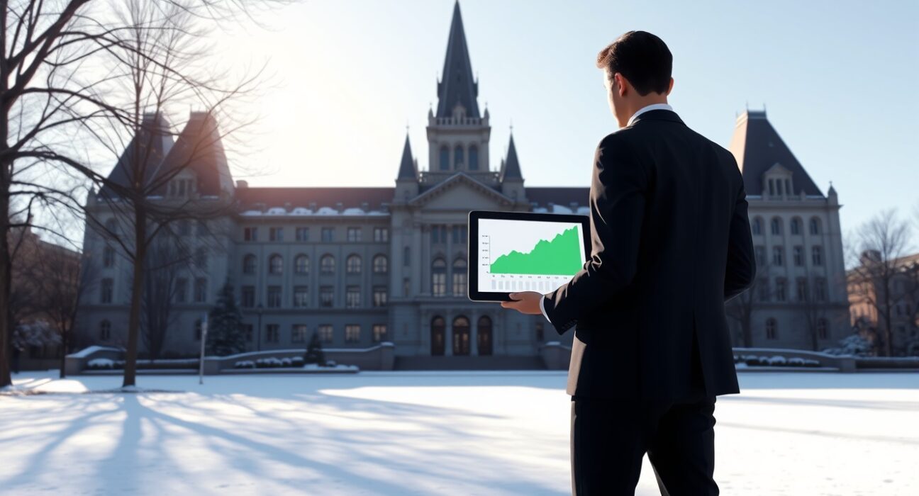 Canada fiscal update: TD Securities analysis shows modest deficit improvement with Parliament building backdrop