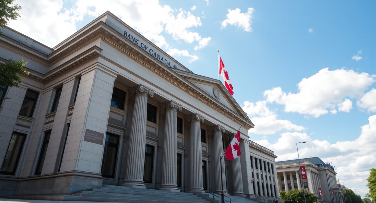Bank of Canada building in Ottawa on a sunny day, representing Canada's inflation report