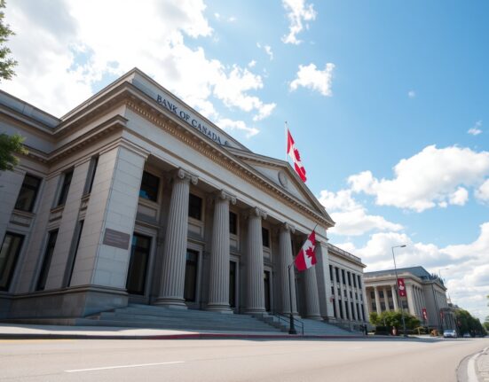 Bank of Canada building in Ottawa on a sunny day, representing Canada's inflation report