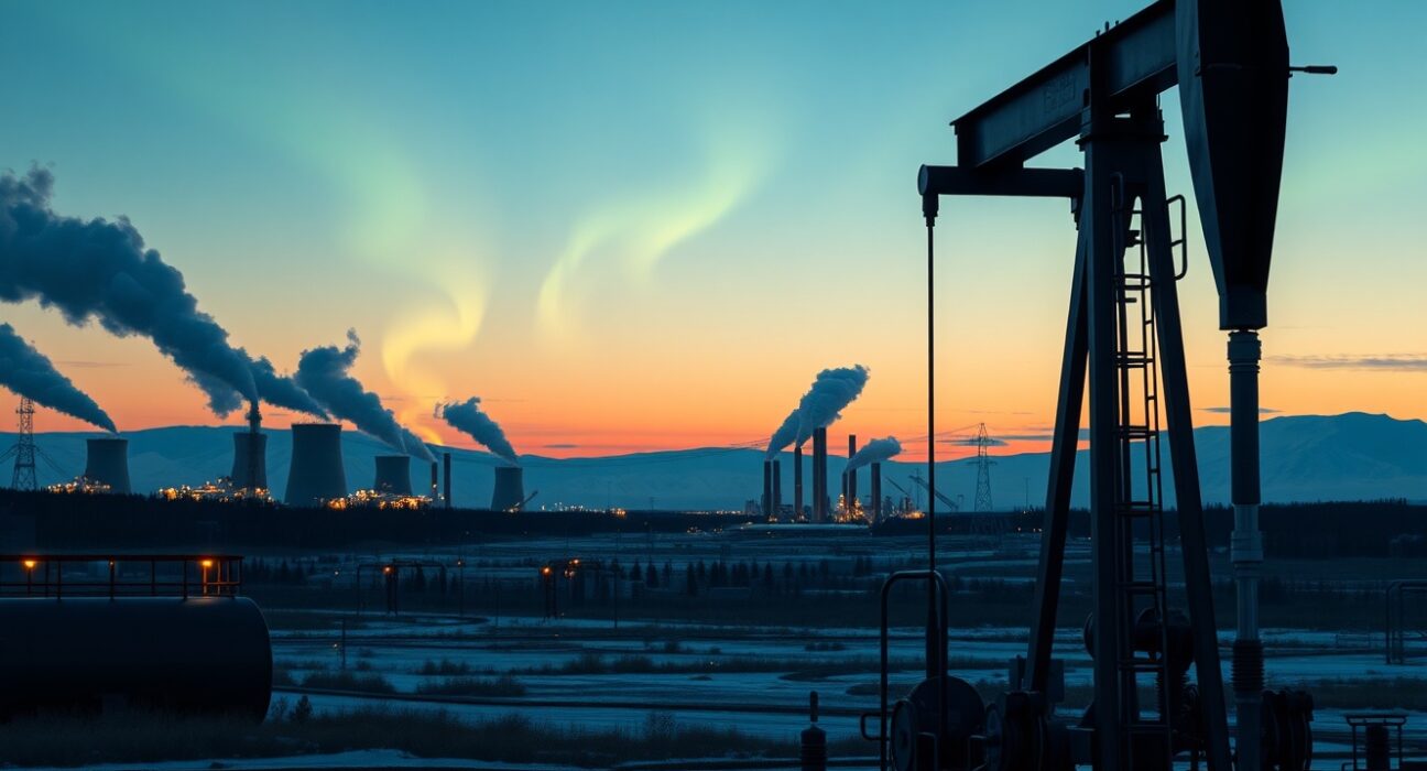 Canadian oil sands facility illustrating energy sector's impact on inflation and economic growth trade-offs
